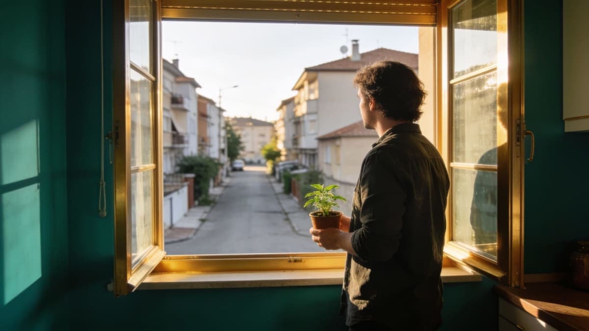 Человек, проверяющий статус заявления на ВНЖ на компьютере
